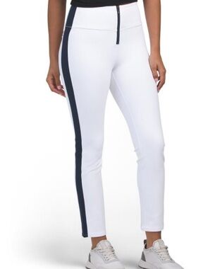 Greyson High-Waist Arctic Active Pants with Navy Side Stripe